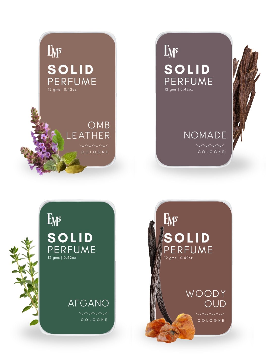Masculine Set of 4 Solid Perfumes