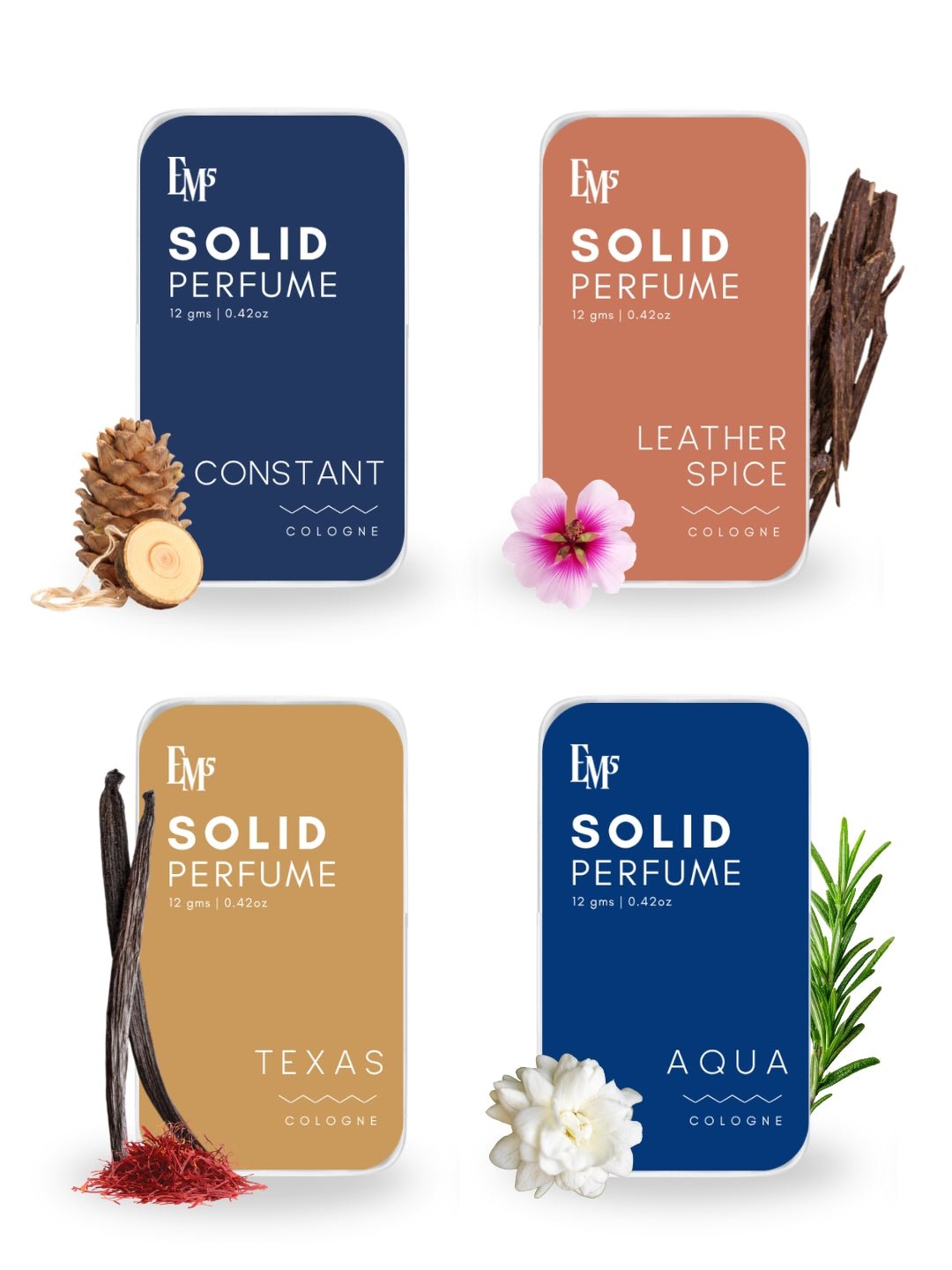 Men Set of 4 Solid Perfumes